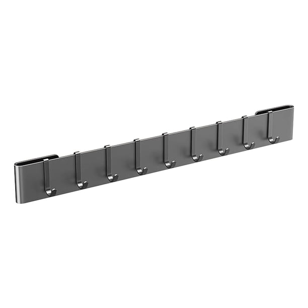 Zapatero para armario gris multifuncional de pared, organizador minimalista y portacuchillos con adhesivo sin clavos, 12 ml, estante de almacenamiento sencillo.