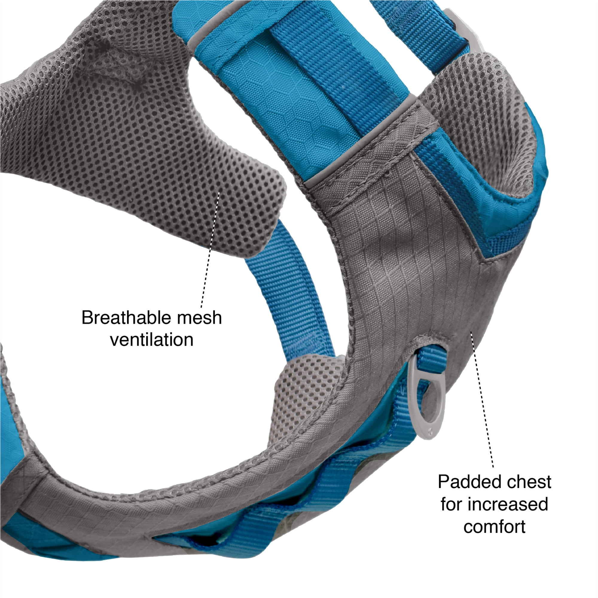 Kurgo Journey Air Dog Harness, Reflective, Padded, No Pull Front Clip and Control Handle, Coral, S