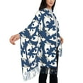 thumbnail image 4 of Honeii Shark Print Scarf Oversized Scarf Tassel Fall Winter Thick Scarf Warm Shawl Women,Women's Scarves & Wraps, 4 of 8