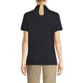 thumbnail image 2 of Lands' End Essentials Women's Short Sleeve All Day Comfort Polo Shirt - 100% Cotton Won't Shrink Pill Fade, 2 of 3