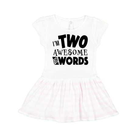 

Inktastic I m Two Awesome for Words 2nd birthday Gift Toddler Girl Dress