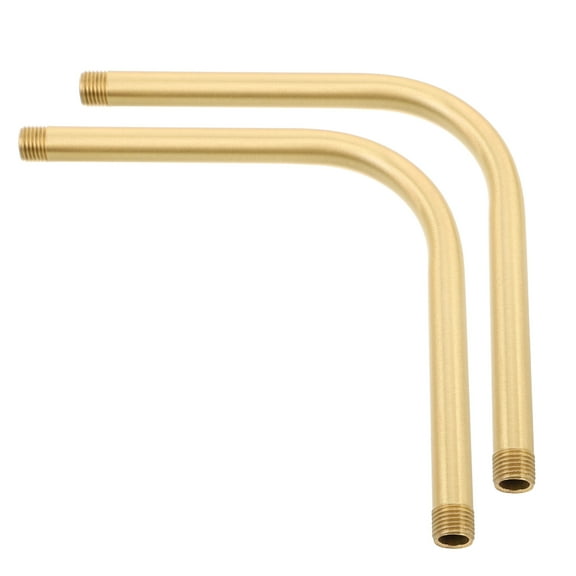 YOSADIER 2-Pack Copper Curved Wall Light Extension Rods with Threaded Stem for Lamp Fixture Replacement Parts