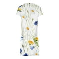 thumbnail image 5 of Jusqu'à 65 % de Réduction! Robes de Mode Été pour Femmes 2024 Grande Taille Ample Décontractée Col en V Imprimé Manches Courtes Robes, 5 of 5