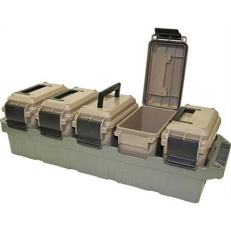Mtm 5-Can Ammo Crate Mini W/5 Ac15 Mini Ammo Cans Grn/Dk Ert Ac5C