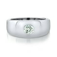 thumbnail image 2 of Gem Stone King 0.75 Cttw Round Sky Blue Aquamarine Ring for Men | 925 Sterling Silver | Round 6MM | Gemstone Birthstone | 3/4 Cttw | Available in Size 7, 8, 9, 10, 11, 12, 13 | Size 12, 2 of 2