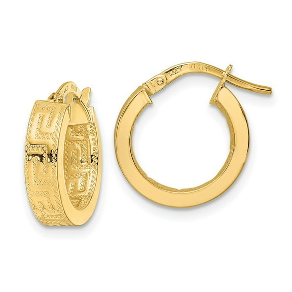 Auriga Fine Jewelry 14K Yellow Gold Hoop Earrings for Women (L- 15.44mm, W- 14.95mm)