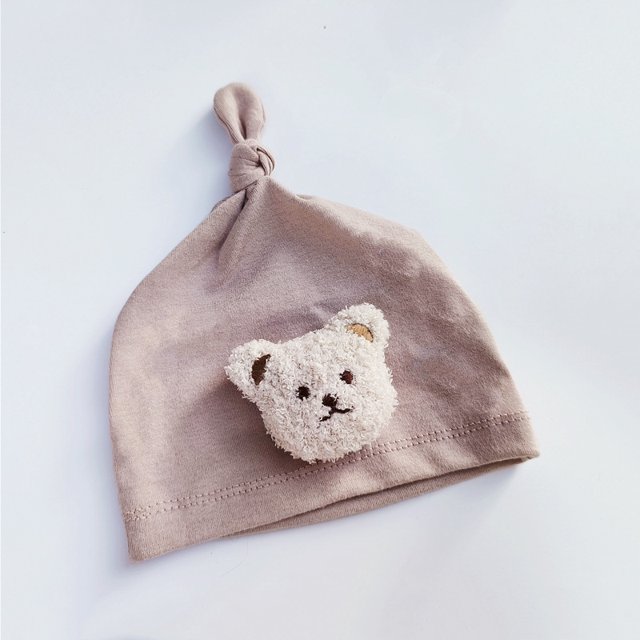 Gorro fetal de un solo nudo con diseño de oso de dibujos animados de estilo coreano para bebés, primavera y otoño, bonito jersey para bebés, niños y niñas