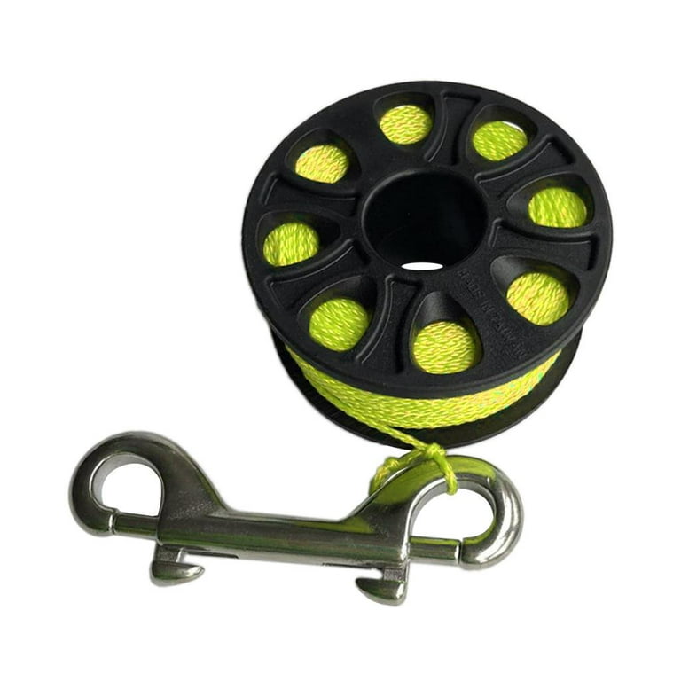 Finger Spool Reel Stainless Steel Clip Scuba Snorkeling gear for dive  Equipment - Fluorescent Yellow 