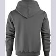 thumbnail image 5 of YueHuiYing Men's Fashion Hooded Quarter-Zip Midweight Long Sleeve Drawing Pocket Workwear Pullover Top, 5 of 6