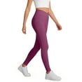 thumbnail image 6 of Cethrio Girls Yoga Leggings, Casual Stretchy High-waisted Dancing Tight Pants Wine Size 13-14 T, 6 of 6