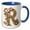 Blue/White, variant on 3drose, Pink and Image of Gold Floral Monogram Initial R, 11oz Mug