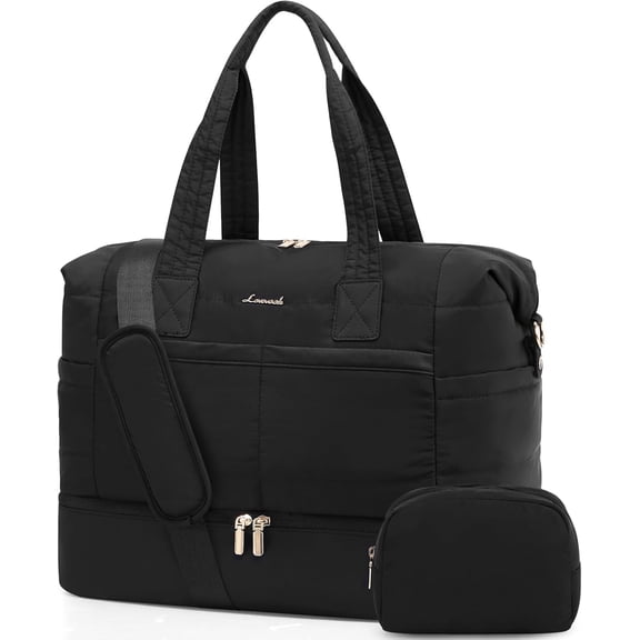 Large Women Travel Duffle Bag - Carry on Overnight Bag with Shoe Compartment and Toiletry Bag Weekend Travel Duffel Tote Bag Yoga Gym Bag with Wet Pocket Toiletry for Travel Trips Sport Hospital