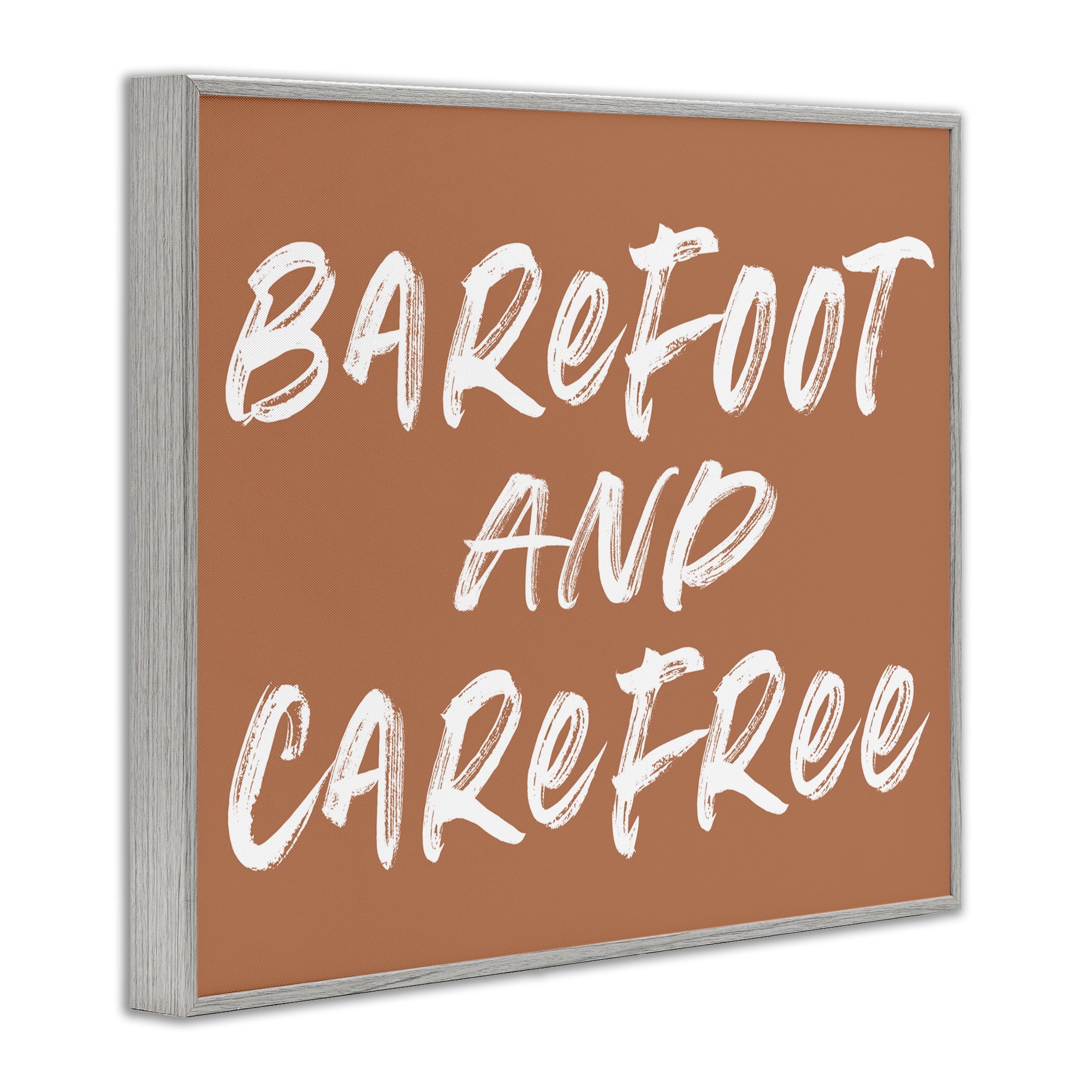 Barefoot & Carefree Brown Gray Framed Giclee Art, design by Lettered and Lined