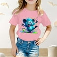 thumbnail image 2 of YUEHUA Shirts for Girls 10-12 Girls Summer Short Sleeve T Shirt Cute Animal Print Casual Loose Fit Tee for Kids Comfortable Daily Wear Top for Spring and Summer, Size 6-7 Years, 2 of 4