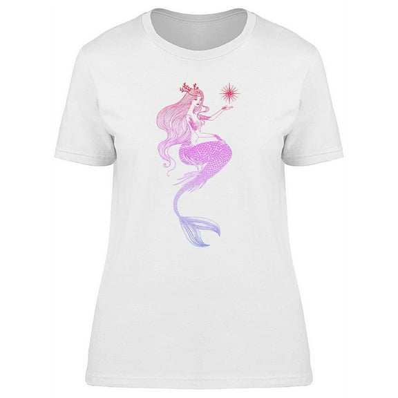 Beautiful Mermaid With Star  T-Shirt Women -Image by Shutterstock, Female x-Large