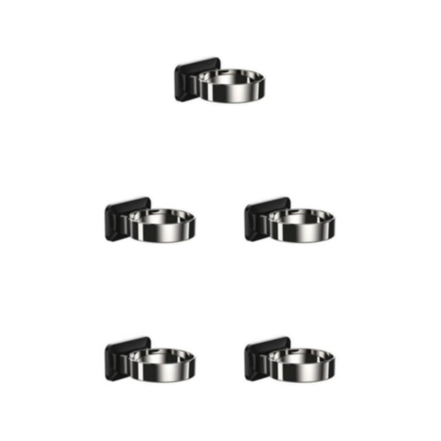 Transemion Support de Rangement pour Sèche-Cheveux Sans Perçage, Installation Murale, Support de Sèche-Cheveux, Étagère, Cintre, Accessoires pour Salle de Lavage, Noir, Ensemble de 5