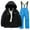 Blue, variant on JDEFEG 2 Pcs Winter Jackets for Girls Ski Suit Multi Pocket Hooded Jacket Pants Winter Windbroof Snowboarding Unisex Kid Winter Warm Snow Suits Black Size 8