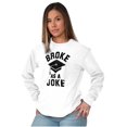 thumbnail image 3 of Broke As Joke College Lifestyle Funny Plus Size Long Sleeve Graphic Tee Shirt Brisco Brands 2X, 3 of 5