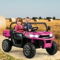 thumbnail image 4 of Gymax 12V 2 Seater Ride On UTV Dump Truck Remote w/ Electric Dump Bed & Shovel Pink, 4 of 10