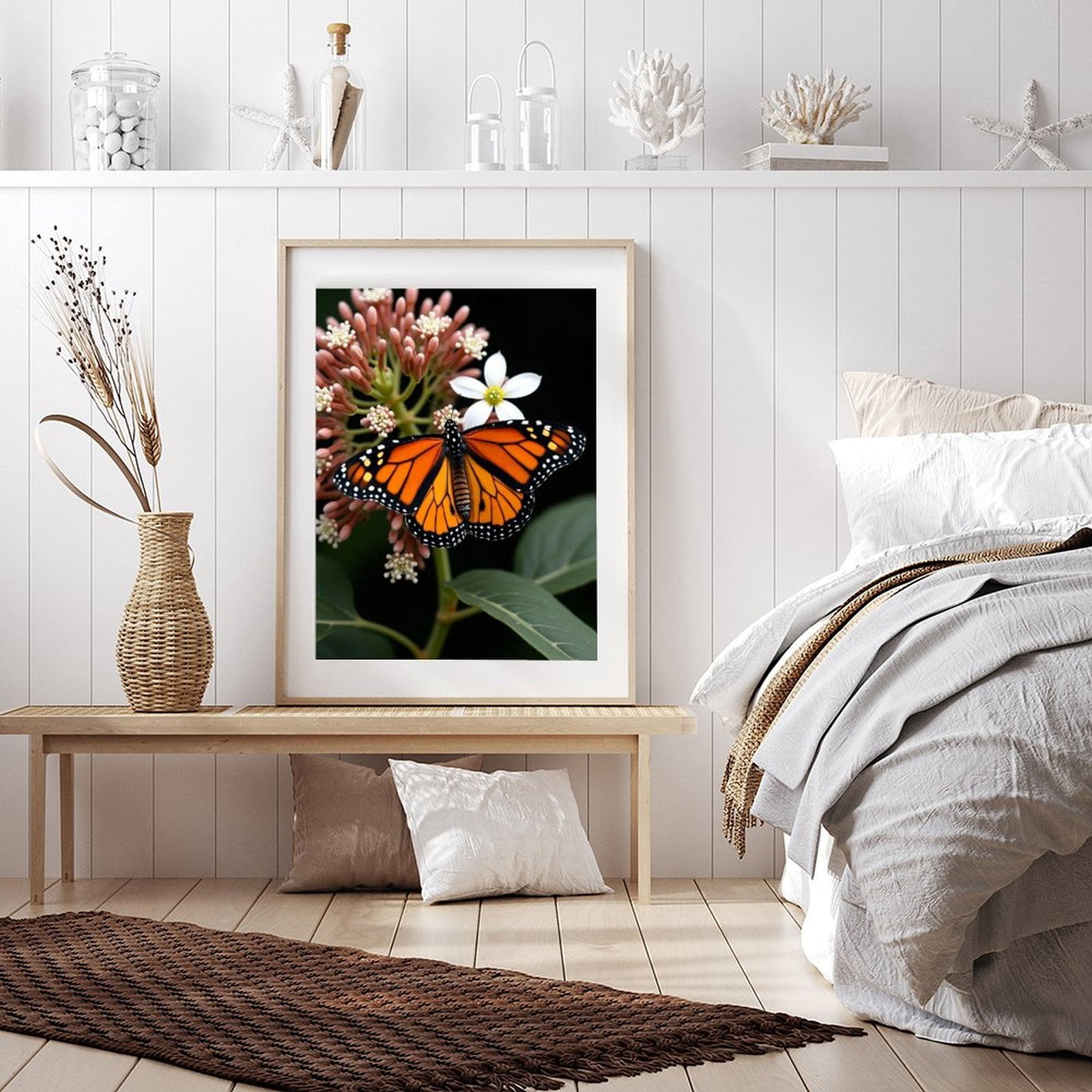 Diamond Art Kits for Adults - Modern Butterfly Botanical Print No.1167 5D Frameless Dimond Painting Kit for Adults Beginner, Round Diamond Kits for Home Wall Decor, Gift for Women