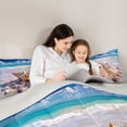 thumbnail image 4 of Manfei Cute Seashell Queen Comforter Set,Calm Ocean Sand Comforter Sets Queen,Creamy,Light Gray Reversible,3pcs,1 Comforter and 2 Pillowcases, 4 of 8
