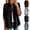 Black, variant on Women's Tassel Brushed Trim Denim Jacket Lightweight Collared Button Down Jean Coat Relaxed Casual Long Sleeve Shacket with Chest Pockets M