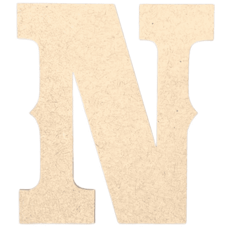 Krafty Supply 16" Tall Western Block - MDF Letter N | 1/8" Thick | Unfinished Wooden Letters | Craft Alphabet Initials