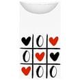 thumbnail image 4 of Penkiiy Women's Valentine's Day Fashion Printed T-shirt 3/4 Sleeves Blouse Round Neck Casual Tops XS White, 4 of 5