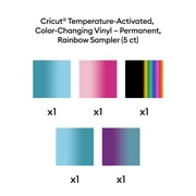 Cricut Temperature-Activated, Color-Changing Vinyl Permanent, Rainbow Sampler - 12 in x 12 in Sheets, 5 ct