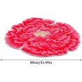 thumbnail image 2 of Floral Area Rugs Peony Flower Shape Area Rugs Non-Slip Rugs Floral Shaggy Carpet Bath Mat for Bedroom Kitchen Bathroom Living Room, Red, 2.6'x2.6', 2 of 7