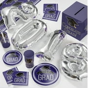 2018 Graduation School Spirit Purple Deluxe Party Supplies Kit