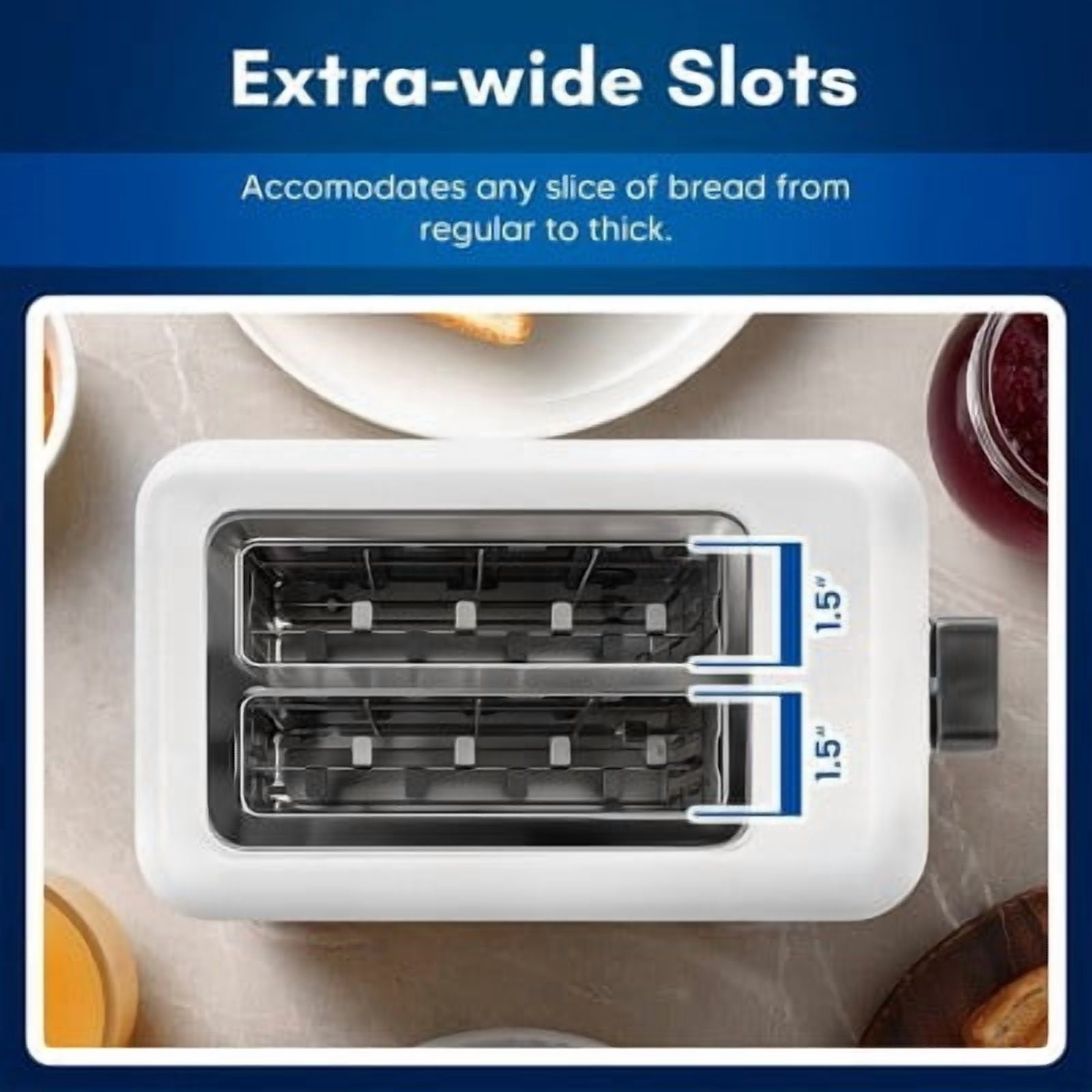 2 Slice Cool Touch Toaster with 7 Toast Settings