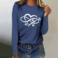 thumbnail image 2 of Pisexur Hauts pour Femmes Mode d'Automne T-Shirt à Imprimé Graphique Cœur Col Rond Manches Longues Chemises pour Femmes Chic Décontracté Hauts de Sortie Confort Polyvalent Blouses Légères, 2 of 5