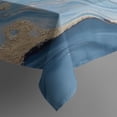 thumbnail image 3 of Blue Marble Gold Line Pattern Rectangle Tablecloth 60"x84",Waterproof Polyester Rectangle Table Cloth, Wipeable Spillproof Polyester Tablecloth for Dining, Camping, Indoor and Outdoor, 3 of 5