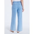 thumbnail image 4 of Free Assembly Women's and Women's Plus Striped Wide Leg Relaxed Jeans with Elastic Waist, Sizes XS-4X, 4 of 6