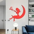 thumbnail image 5 of Xloro 3D Wall Sticker Acrylic Wall Decor Fairy on Moon Beauty Blowing Heart Removable Self-Adhesive Wall Decal for Bedroom Living Room Home Decoration (1Pc 7.47"x7.87"), 5 of 5