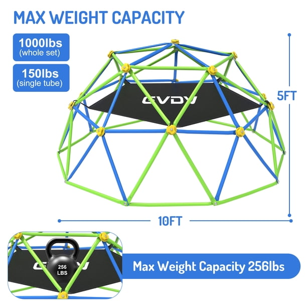 10 FT Dome Climber Jungle Gym - Easy Assembly, Outdoor Equipment