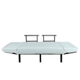 thumbnail image 3 of Pale Blue Futon Couch, Elliptical Shapes with Star Like Inside Wavy Bold Chain Pattern, Daybed with Metal Frame Upholstered Sofa for Living Dorm, Loveseat, Pale Blue White, by Ambesonne, 3 of 4