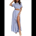 thumbnail image 2 of Falda Larga de Verano 2025 para Mujer, , con Abertura, Elástica, Cintura Alta, Corte A, para Playa Azul L, 2 of 7