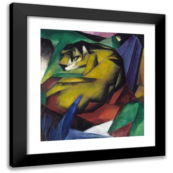 Franz Marc 12x13 Black Modern Framed Museum Art Print Titled - Tiger (1913)