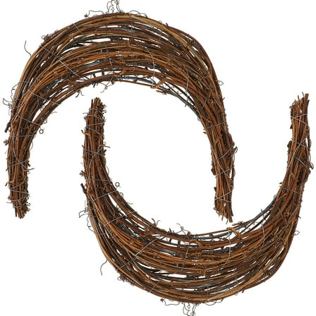 unbranded Crafting Wreaths Rattan Wreath 2Pcs Moon Shape Brown