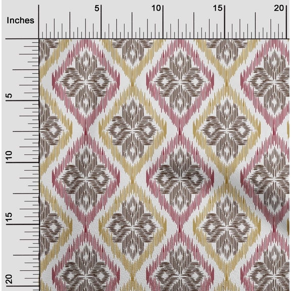 oneOone Silk Tabby Fabric Argyle Ikat Print Sewing Fabric BTY 42 Inch Wide
