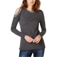 thumbnail image 1 of I.N.C chandail-Over Orné pour Femmes, Gris, Moyen, 1 of 1