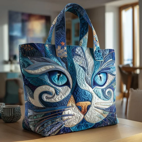 Catitude Quilted Tote Bag