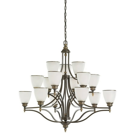 Sea Gull Laurel Leaf Chandelier - Sea Gull Lighting Laurel Leaf 31352-708 15-Light Chandelier - 41.75 diam. in. - Estate Bronze