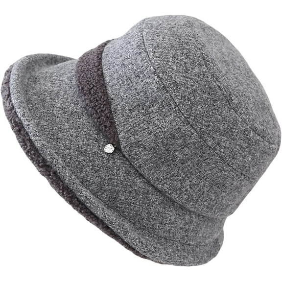 CoCopeaunts Bucket Hats for Women Small Roll-up Brim Girl Fisherman Hat Fashion Simple Splicing Cloth Basin Hat Vintage Leisure