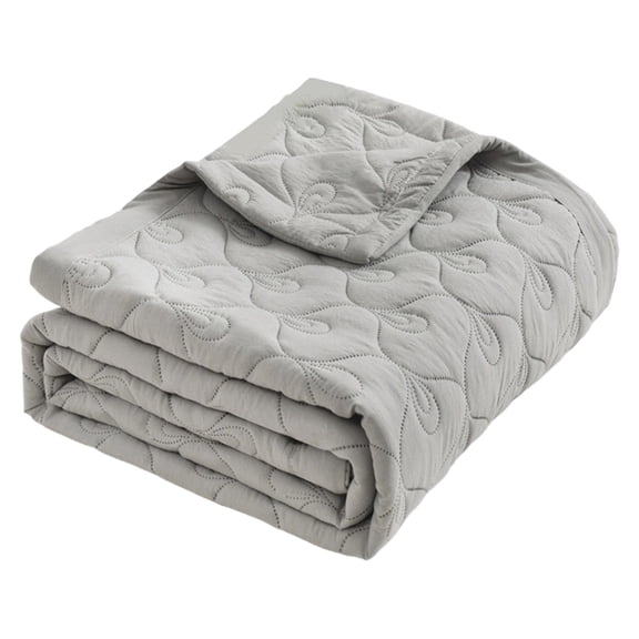 HOARBOEG Summer Lightweight Washed Cotton Quilt Full/Queen Size, Breathable Air Conditioner Blankets for Bed & Dorm, Solid Color Comforter, Machine Washable, 60 x 80in