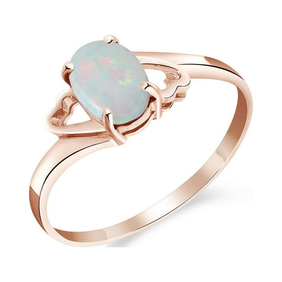 Galaxy Gold Size 11.0  14K Solid Rose Gold Ring With Oval Shape Natural Opal GRADE AAA