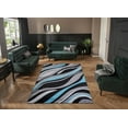 thumbnail image 2 of Arzezum Design Rectangular Area Rug for Living Room,1125 Abstract Black/Blue 7x10 Modern Rugs, Easy to clean, Pet Friendly Indoor carpet for living room, 2 of 6
