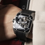 Boderry Skeleton Watches Mens Square Titanium Automatic Mechanical STORM Luxury Clock 100M Waterproof Mechanical Watch For Men